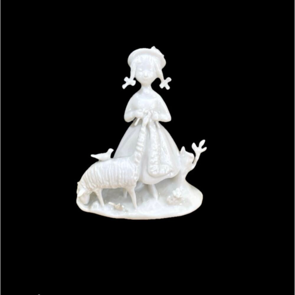 Vtg ROSENTHAL Figurine Ray Peynet Girl The Knitter Bird Sheep Studio-Line 50s